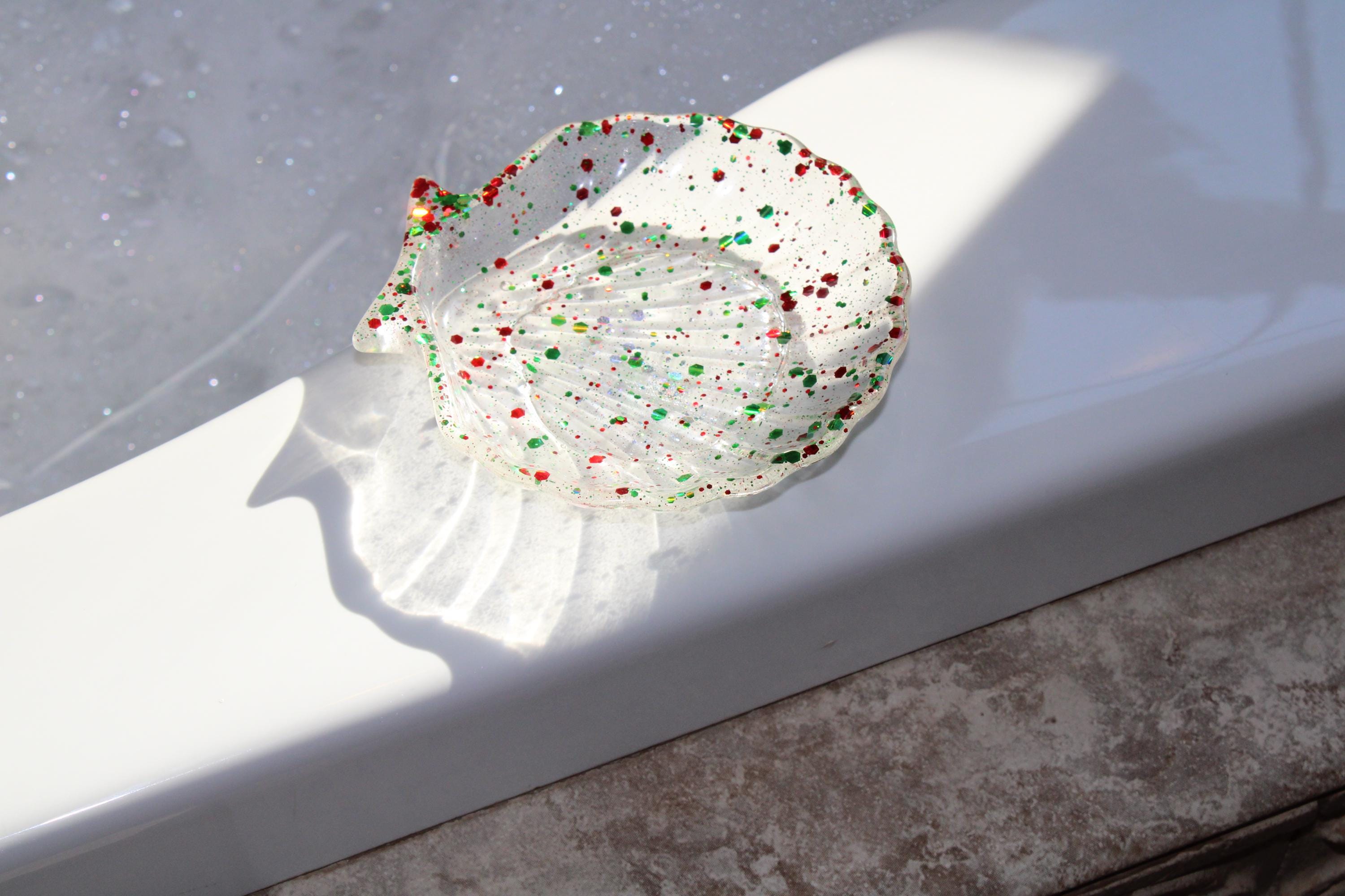 Christmas colors sequin soap dish