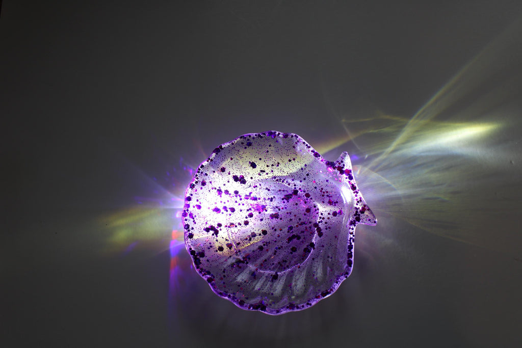 Purple sequin shell soap dish