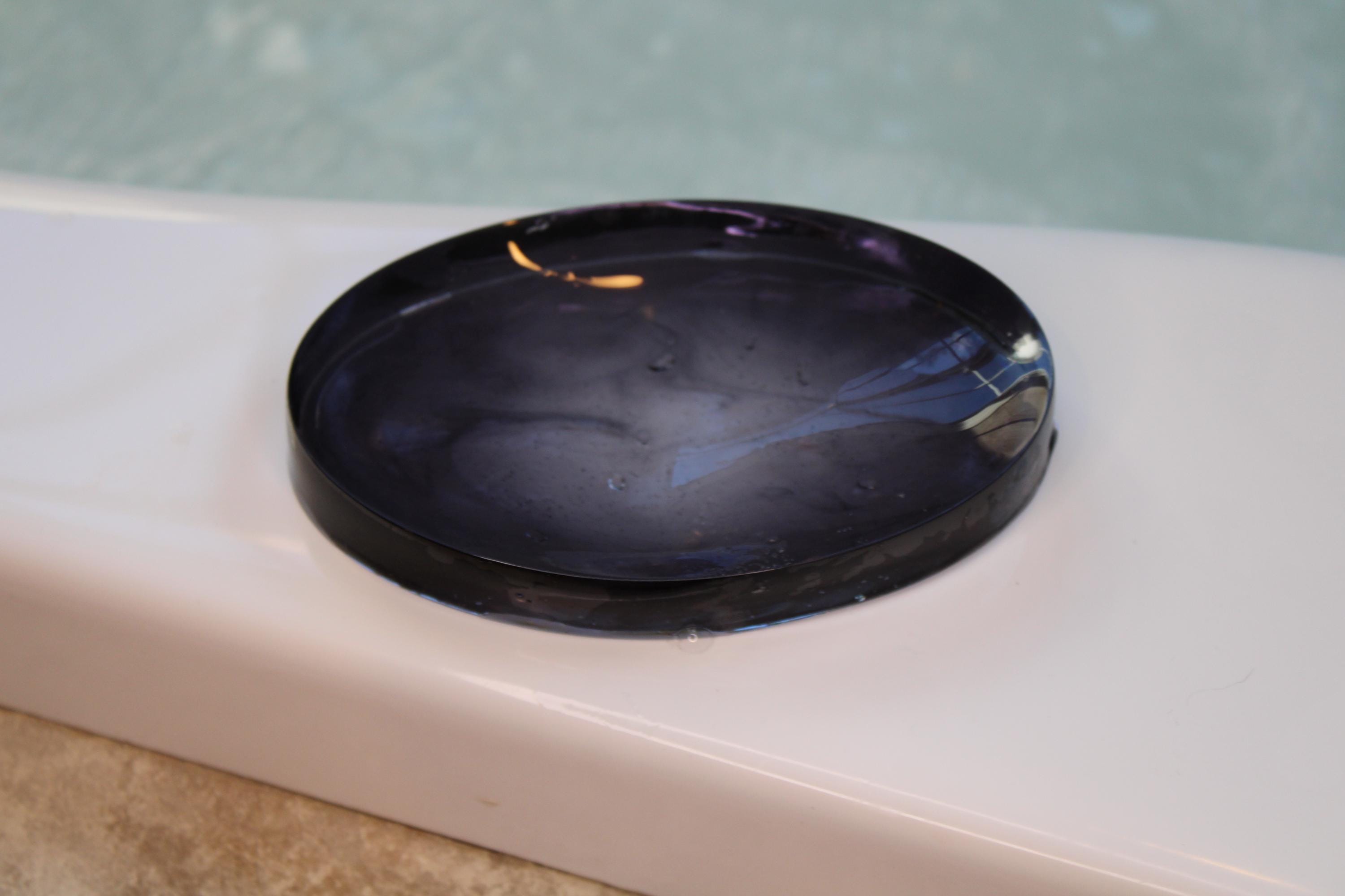 Black Modern Soap Dish - Oval Design - Translucent Black Bathroom Decor