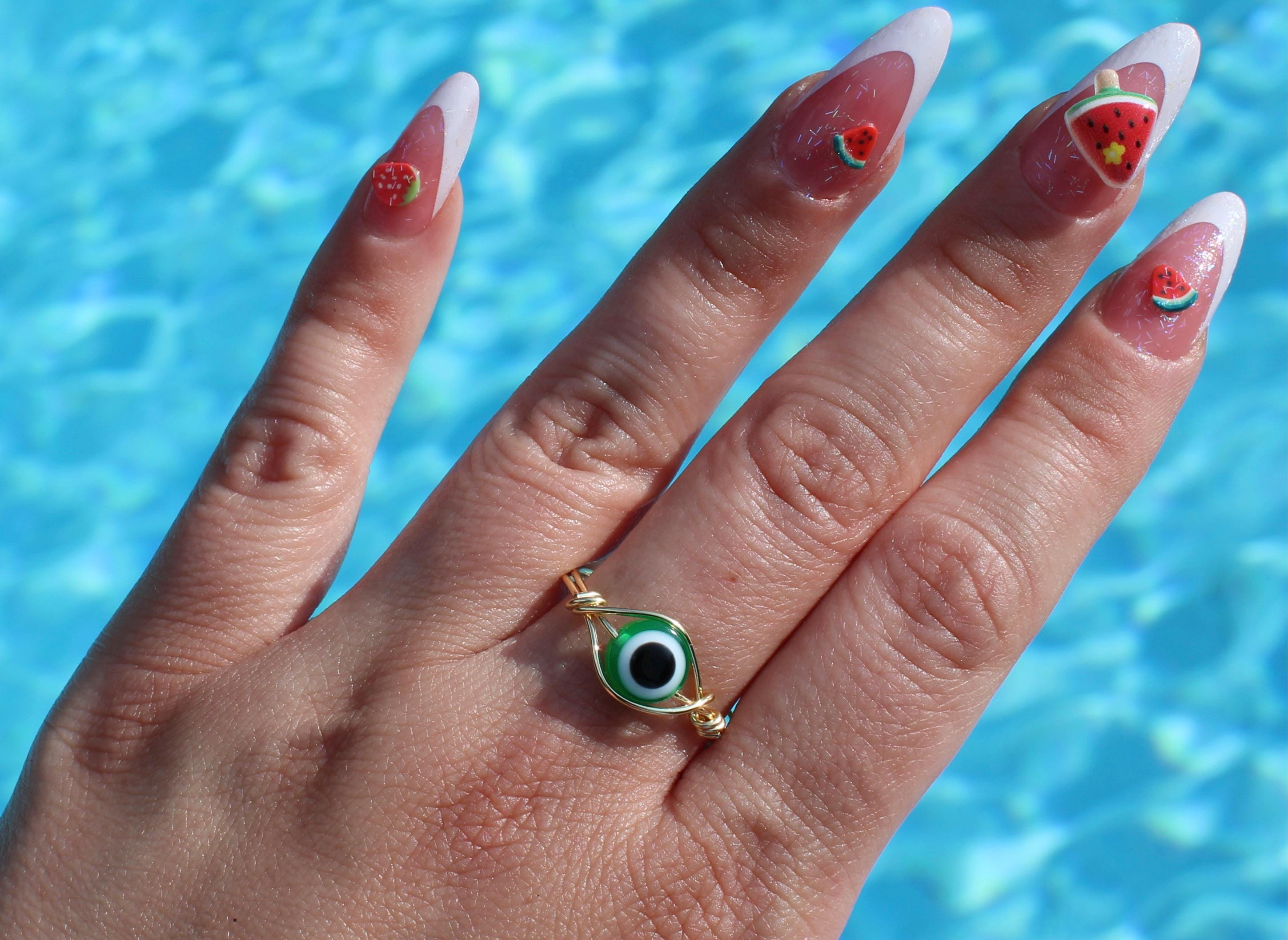 Green Evil Eye Ring