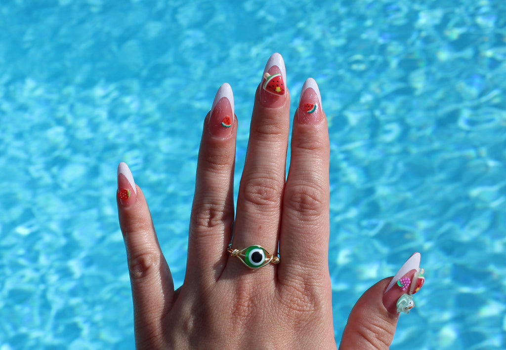Green Evil Eye Ring