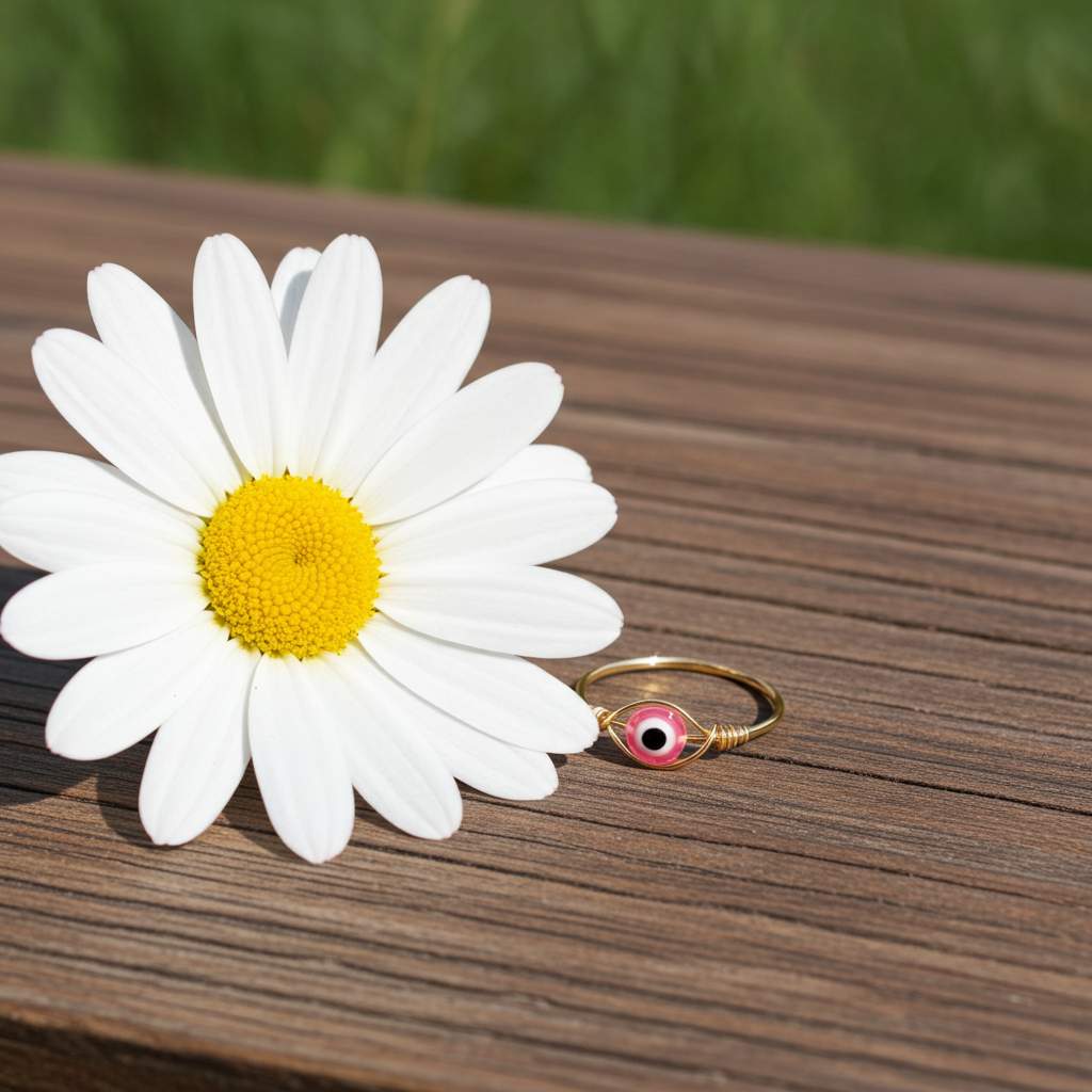 Light Pink Evil Eye Ring