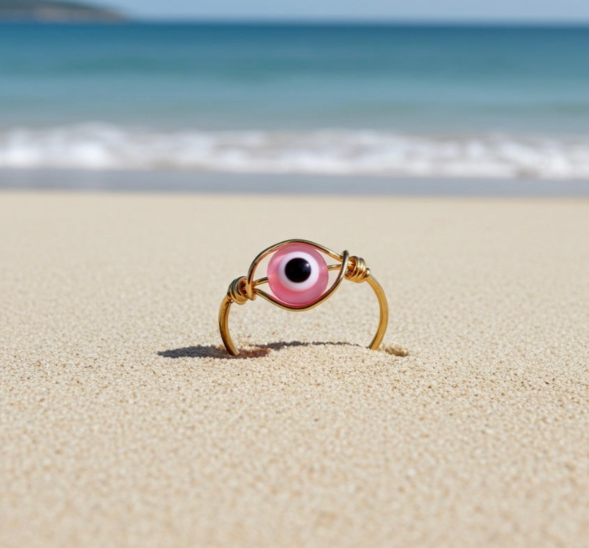 Light Pink Evil Eye Ring