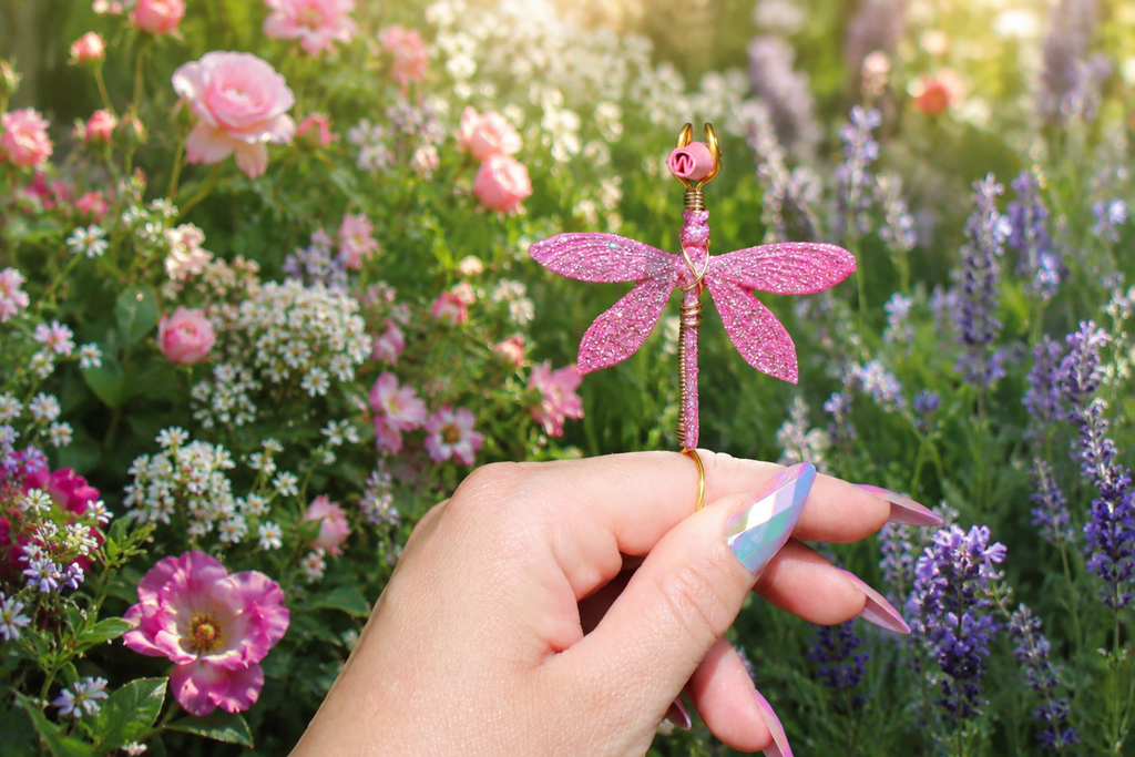 Pink Dragonfly Smoke Ring