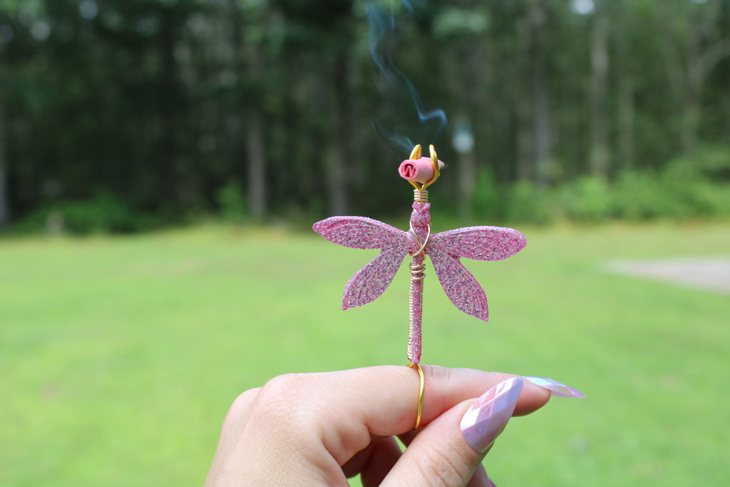Pink Dragonfly Smoke Ring