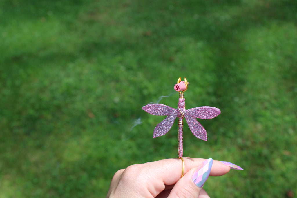 Pink Dragonfly Smoke Ring