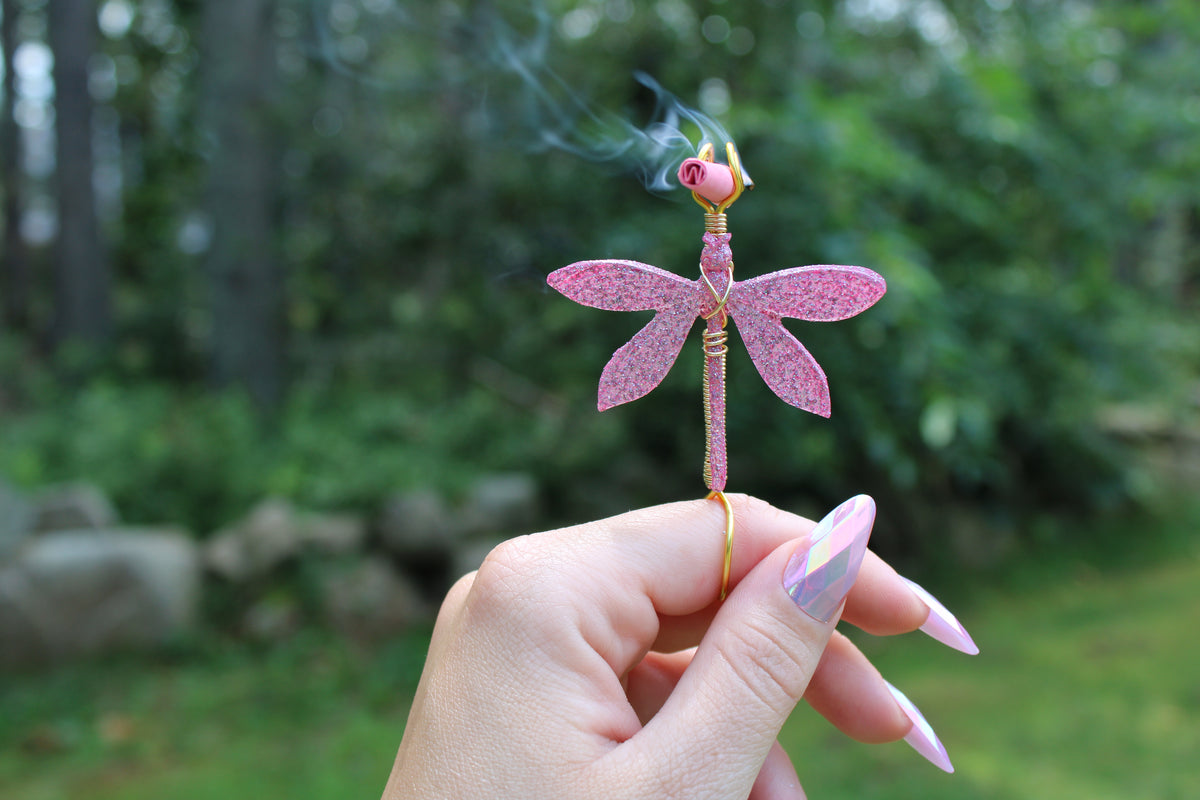 Pink Dragonfly Smoke Ring