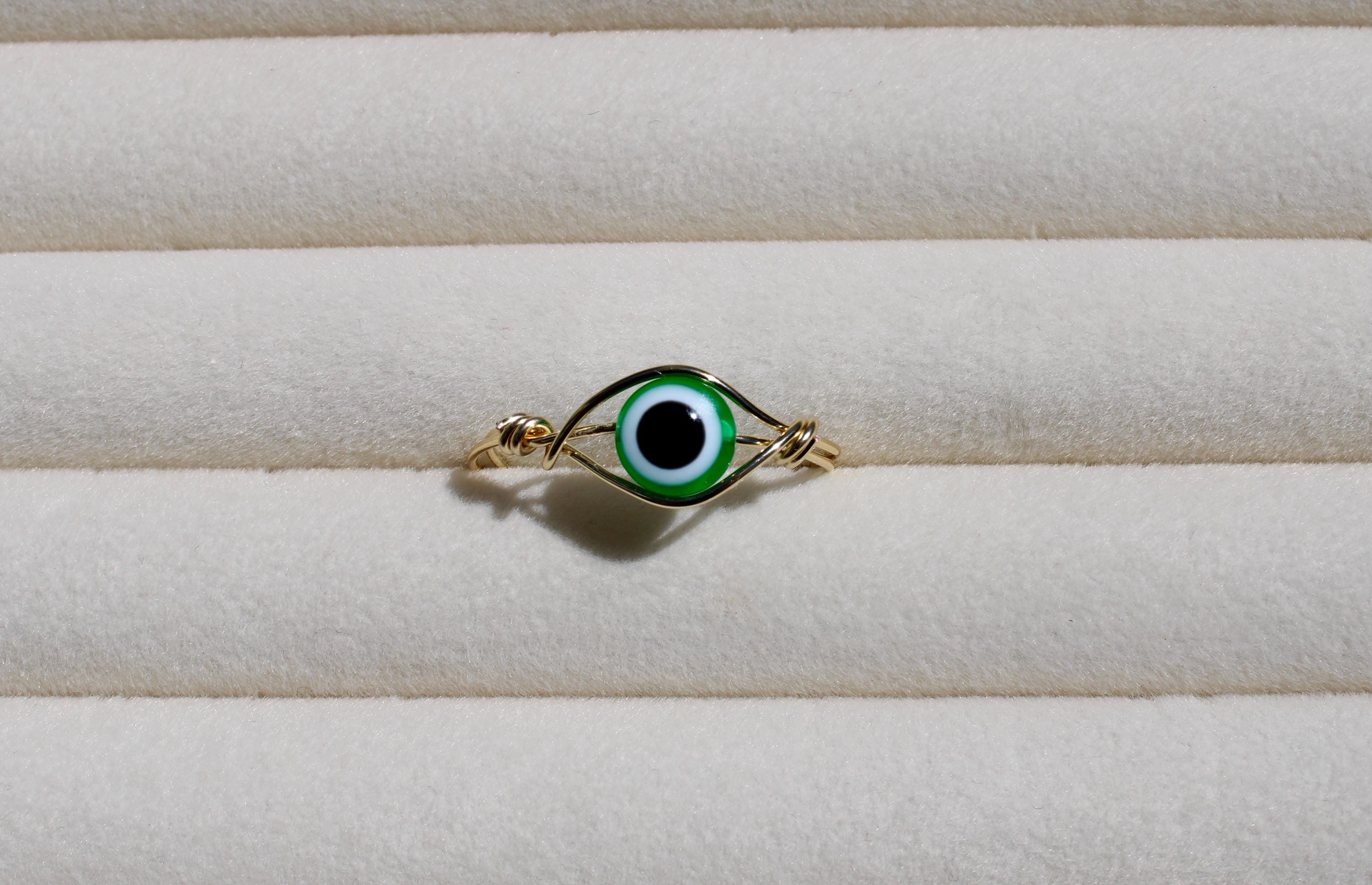Green Evil Eye Ring