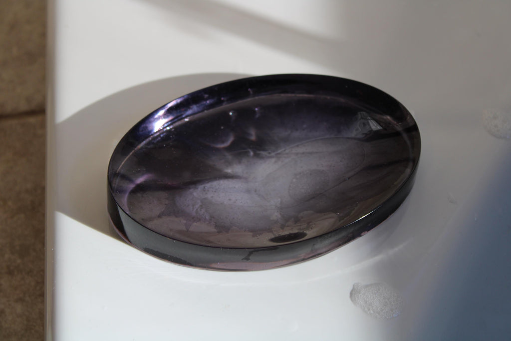 Oval modern black soap dish