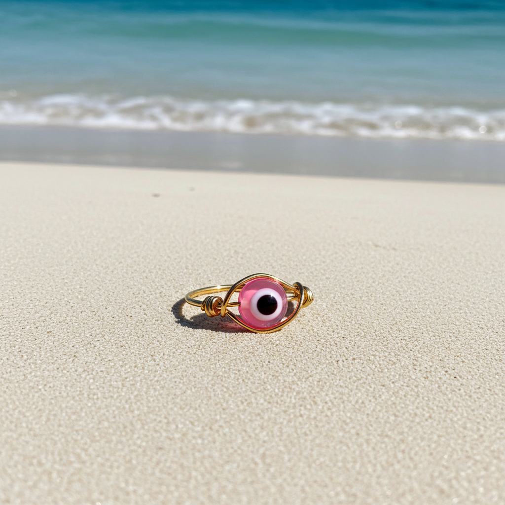 Light Pink Evil Eye Ring